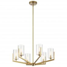 Kichler 52314BNB - Nye 14.75" 6 Light Chandelier with Clear Glass in Brushed Natural Brass