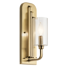 Kichler 52415BNB - Kimrose 1 Light Wall Sconce with Clear Fluted Glass in Brushed Natural Brass
