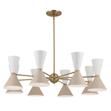 Kichler 52567CPZGRG - Phix 48.75 Inch 16 Light Chandelier in Champagne Bronze with Greige and White
