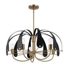 Kichler 52572CPZ - Petal 31 Inch 5 Light Chandelier in Champagne Bronze with Black or White