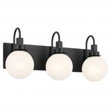 Kichler 55151BK - Hex 22.75 Inch 3 Light Vanity with Opal Glass in Black