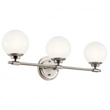 Kichler 55172PN - Benno 24.5 Inch 3 Light Vanity with Opal Glass in Polished Nickel and Brushed Nickel