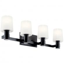 Kichler 55177BK - Adani 30 Inch 4 Light Vanity with Opal Glass in Black