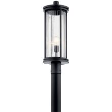Kichler 59025BK - Barras 23.25" 1 Light Outdoor Post Light with Clear Ribbed Glass in Black
