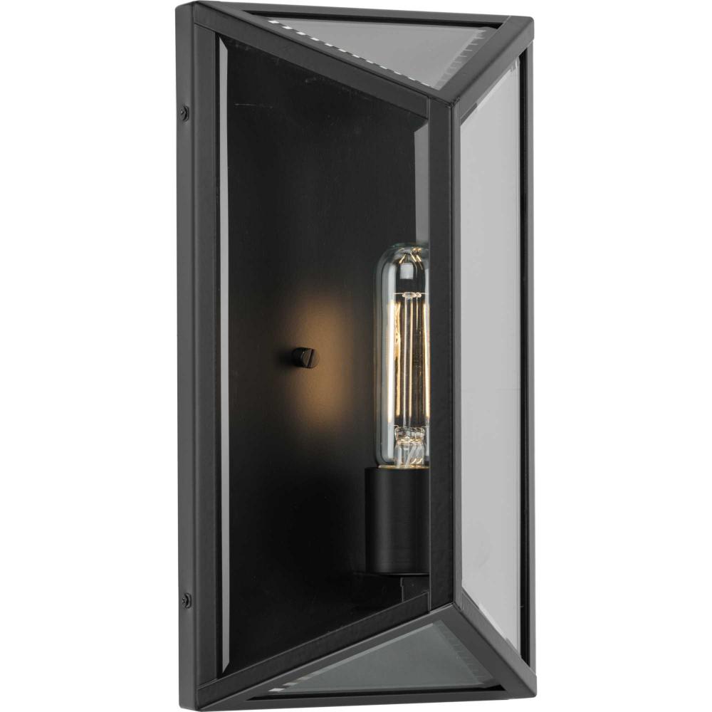 Bristol Collection One-Light Black Modern Farmhouse Medium Outdoor Wall Lantern