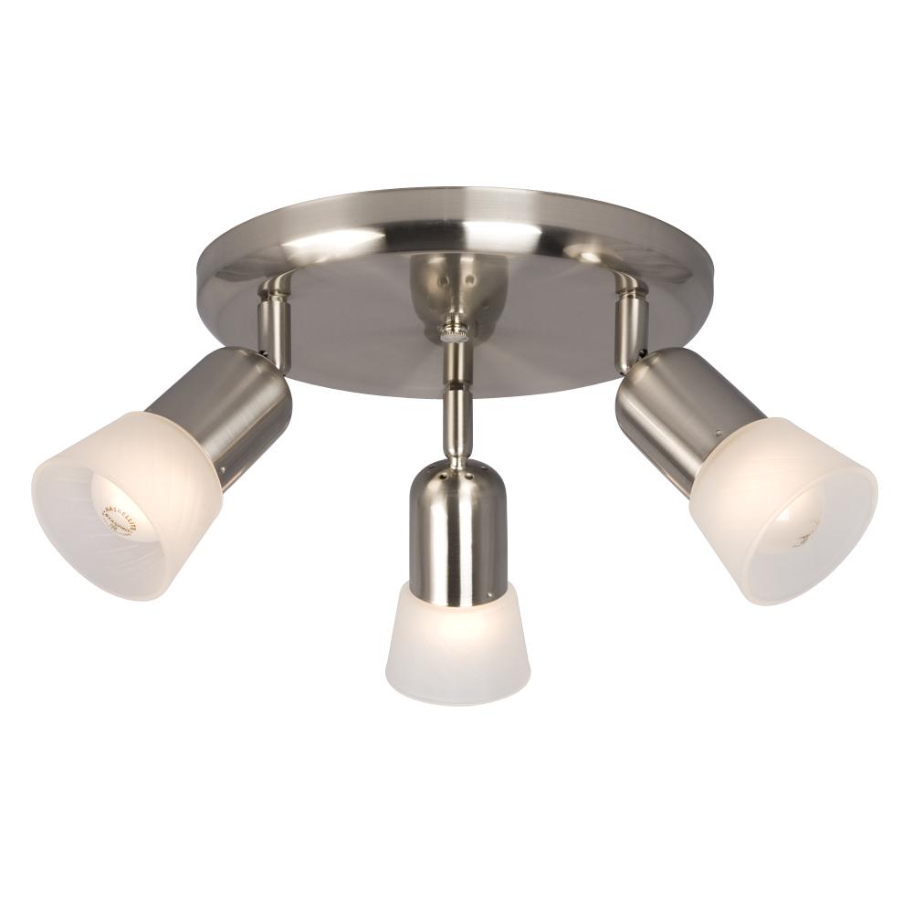 3 Light Spot Light - Brushed Nickel with Frosted Glass