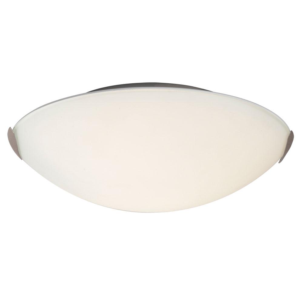 LED Flush Mount Ceiling Light - in Brushed Nickel finish with Satin White Glass