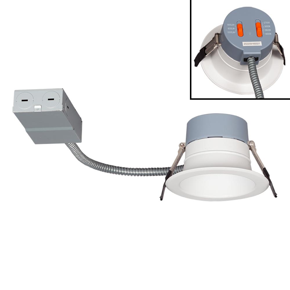 0-10V Dimmable 120-277V 4&#34; IC Rated Commercial LED Downlight with Junction Box and Quick Connect