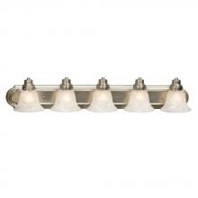 Galaxy Lighting 705606BN - Five Light Vanity - Brushed Nickel w/ Marbled Glass