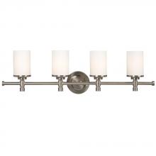 Galaxy Lighting 710654BN - Four Light Vanity - Brushed Nickel w/ Satin White Glass