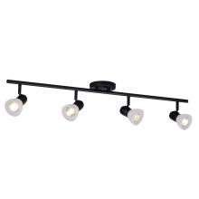 Galaxy Lighting 753914BK/FR - Four Light Halogen Track Light - Black w/ Frosted Glass