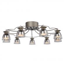 Galaxy Lighting 800866CH - Nine Light Flush Mount - Chrome w/ Clear Glass