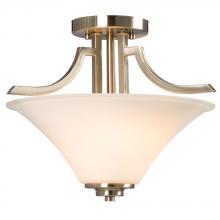 Galaxy Lighting ES610756BN - Semi-Flush Mount Ceiling Light - in Brushed Nickel finish with White Glass