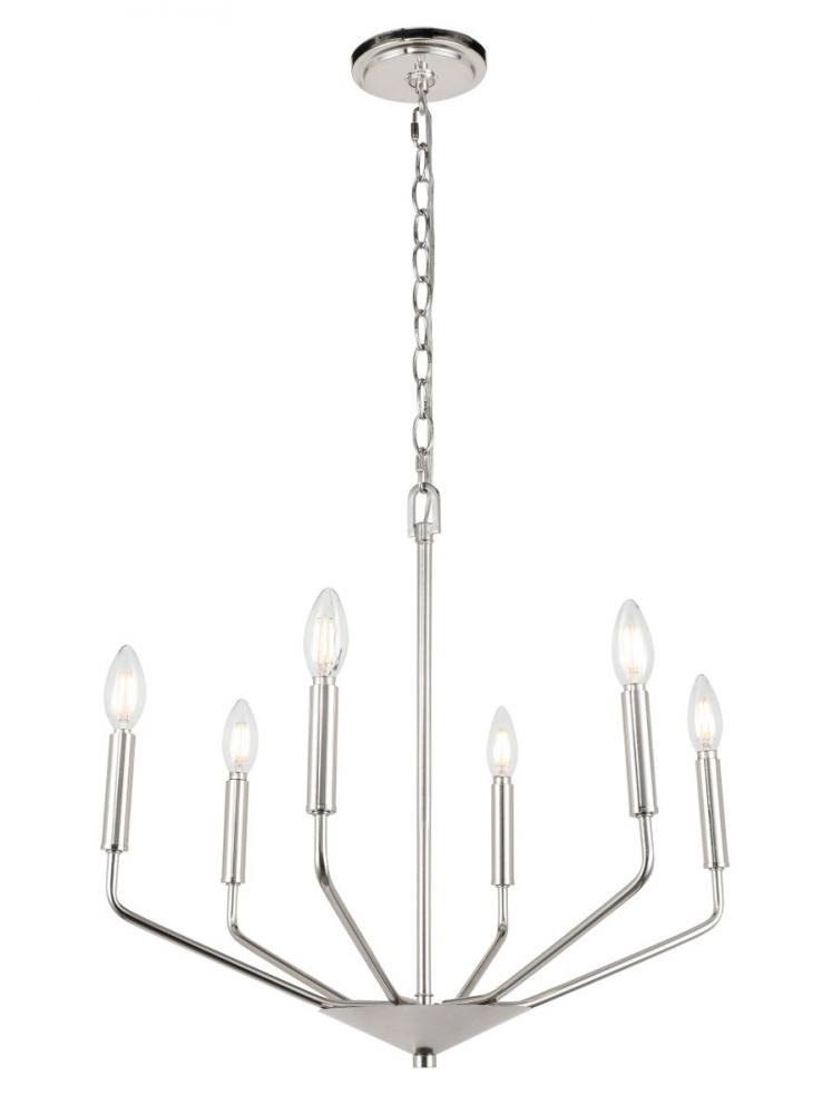 Enzo 6 light Chrome pendant