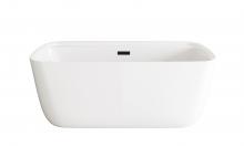 Elegant BT10559GW-MBK - Bathtub 59.1x28.3x22.8 GW with MBK drain kit