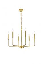 Elegant LD740D26BRA - Willa Pendant D26"H19.5" L6 Brass