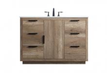 Elegant VF19448NT - Vanity Cabinet 6Dw1Dr 48x22x34 Natural Oak
