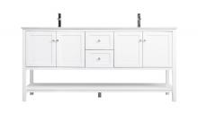 Elegant VF22272DWH - Vanity Cabinet 4dr 2dw W72"D21.5"H35" White
