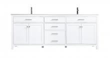 Elegant VF23384DWH - Vanity Cabinet 4dr 3dw W84"xD22"xH34" White