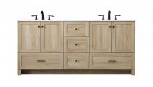 Elegant VF2872DMW - Vanity Cabinet 5Dw 4Dr 72"x19"x34" Mango Wood
