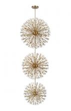 Elegant 2500G48L3SG - Vera 48 inch three tiers crystal starburst chandelier in satin gold
