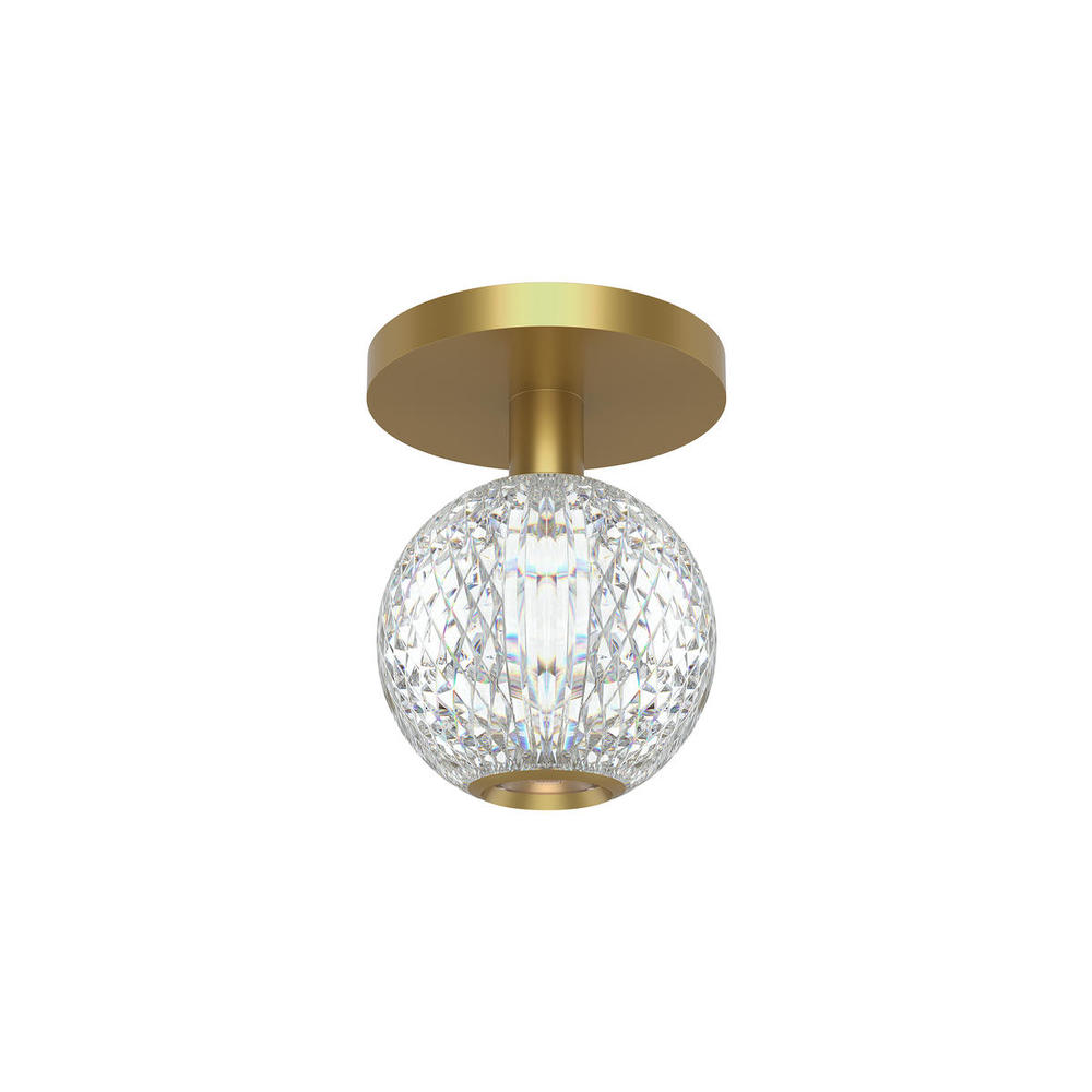 Marni 5-in Natural Brass LED Flush Mount