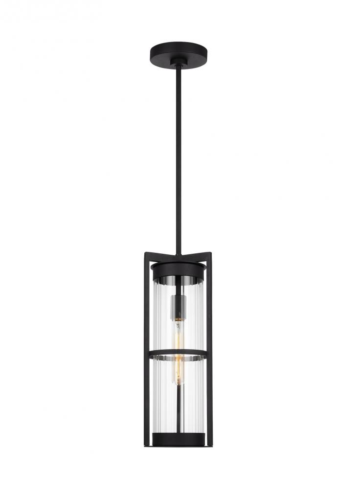 Alcona transitional 1-light LED outdoor exterior pendant lantern in black Finish