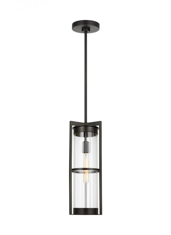 Alcona transitional 1-light LED outdoor exterior pendant lantern in antique bronze Finish
