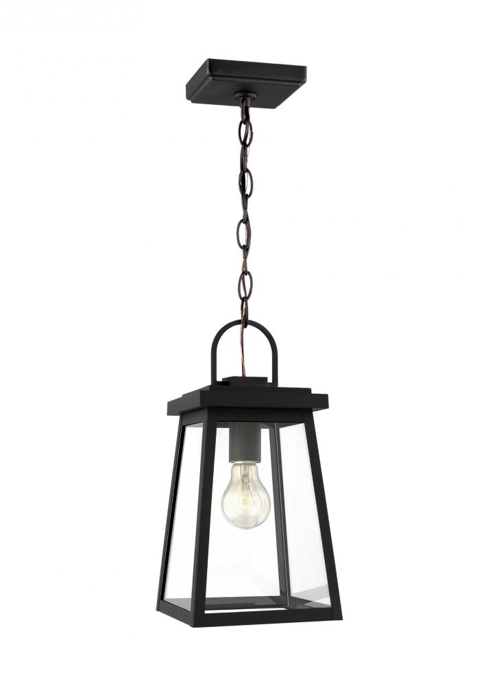 Founders modern 1-light LED outdoor exterior ceiling hanging pendant in black Finish