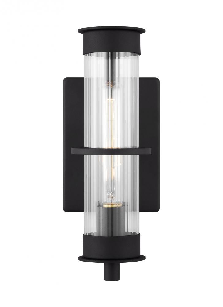 Alcona transitional 1-light LED outdoor exterior small wall lantern in black Finish