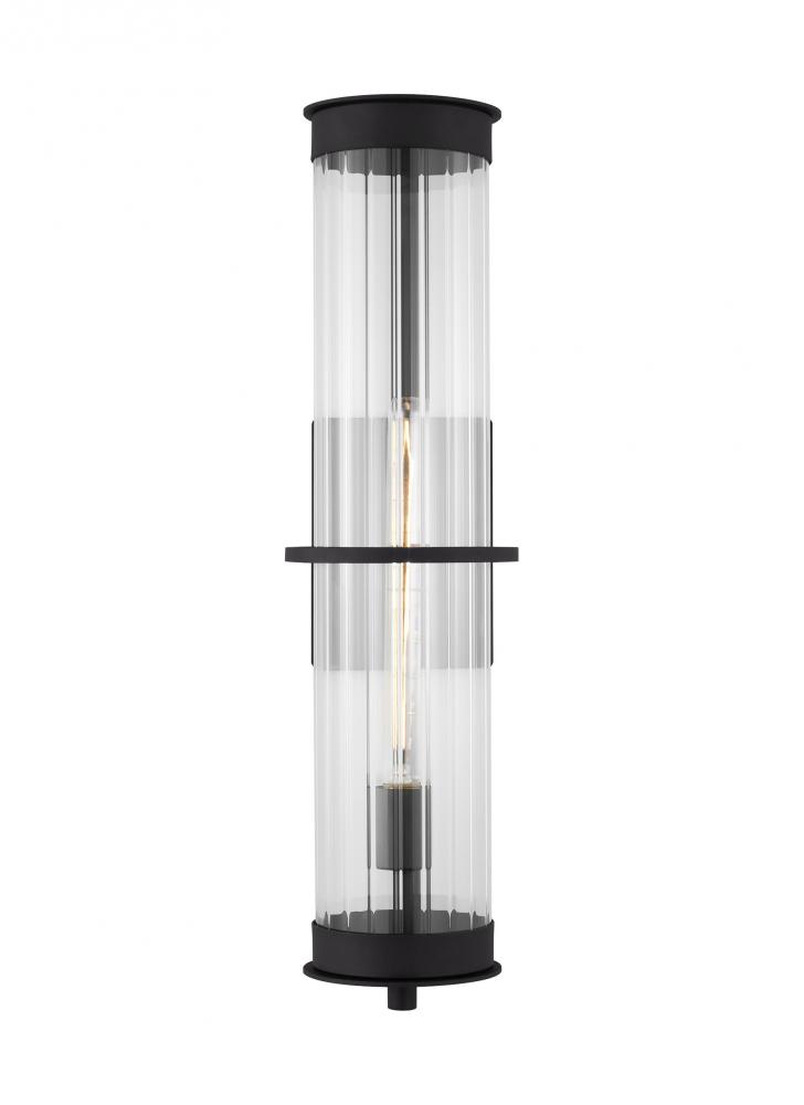 Alcona transitional 1-light LED outdoor exterior extra large wall lantern in black Finish