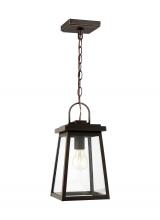Visual Comfort & Co. Studio Collection 6248401EN7-71 - Founders modern 1-light LED outdoor exterior ceiling hanging pendant in antique bronze Finish