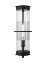 Visual Comfort & Co. Studio Collection 8726701EN7-12 - Alcona transitional 1-light LED outdoor exterior large wall lantern in black Finish