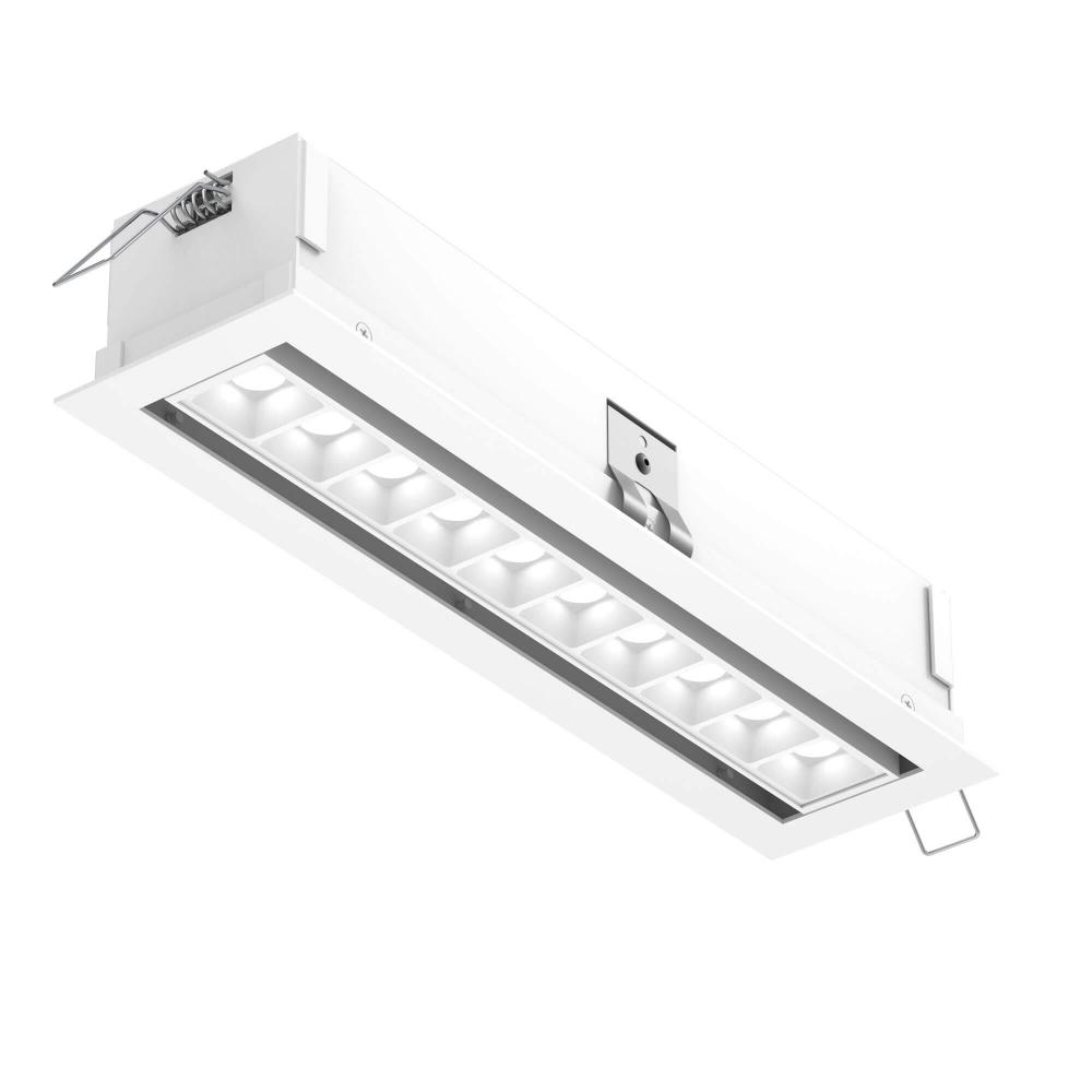 Recessed linear with 10 mini swivel spot lights