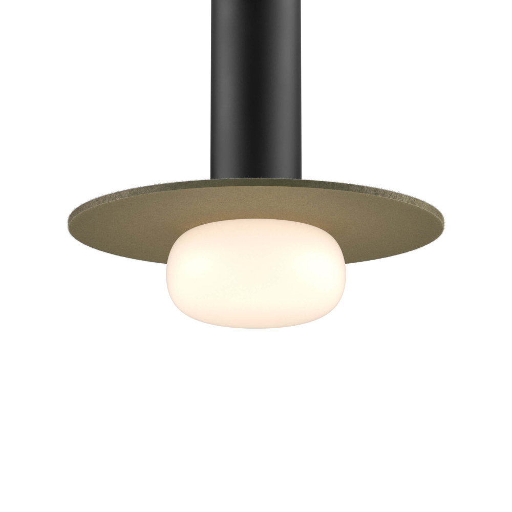 Glass ball and felt disk - Green