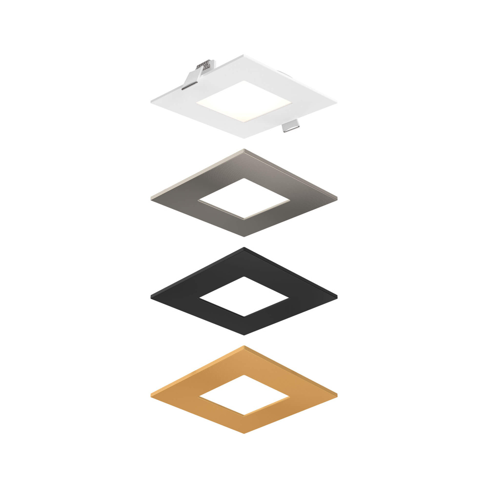 Recessed square panel light with included trims