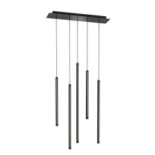 Dals PDLED120-5SQ-BK - Square Canopy - 5 piece Decorative pendant cylinder