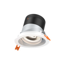 Dals RC04-CC-35-GMBAZ-TWH - 4in Modular Downlight, 5CCT, 35 degree Beam Angle, Gimbal Reflector, Alzak, White trim