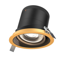 Dals RC06-CC-35-GMBBK-TGD - 6in Modular Downlight, 5CCT, 35 degree Beam Angle, Gimbal Reflector, Black, Gold trim