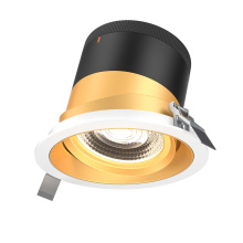 Dals RC06-CC-35-GMBGD-TWH - 6in Modular Downlight, 5CCT, 35 degree Beam Angle, Gimbal Reflector, Gold, White trim