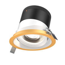 Dals RC06-CC-20-GMBWH-TGD - 6in Modular Downlight, 5CCT, 20 degree Beam Angle, Gimbal Reflector, White, Gold trim