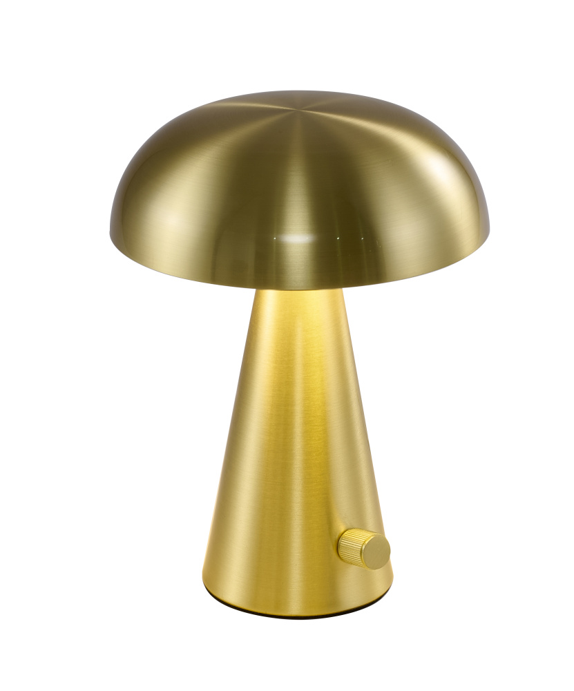 1-Light Satin Brass Table Lamp With A Satin Brass Metal Shade