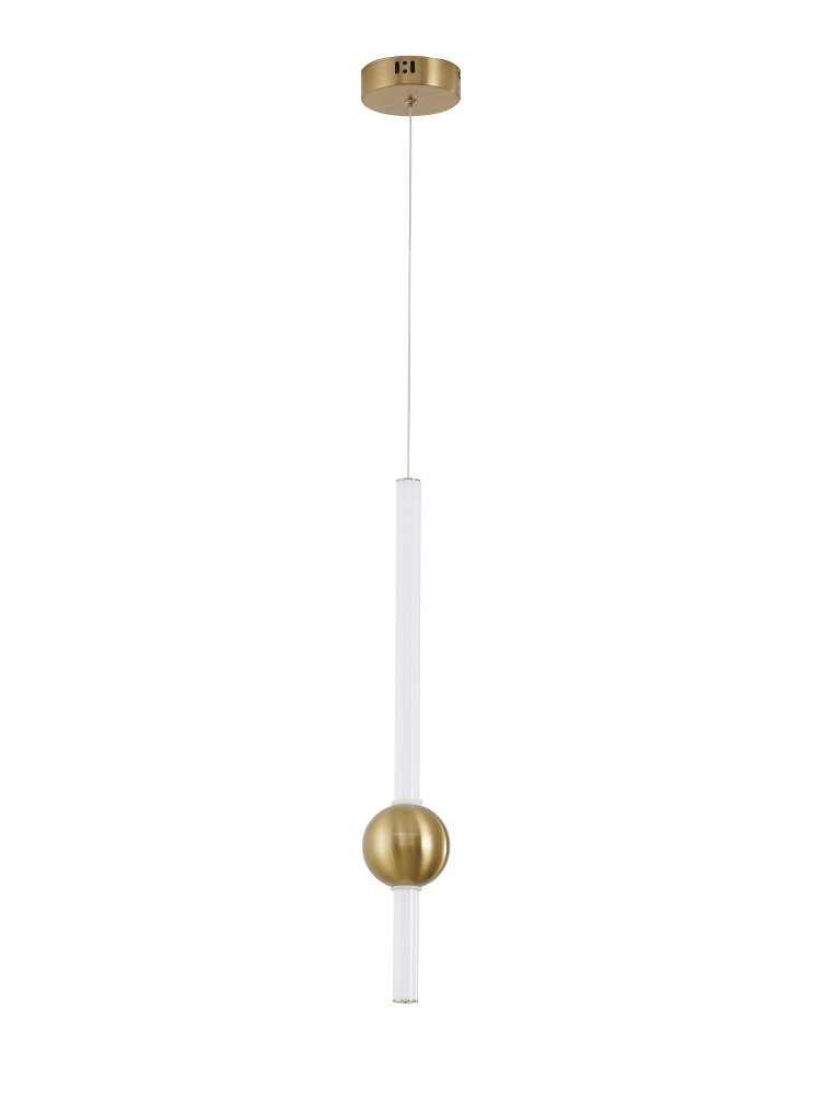1-Light Gold LED Pendant With A White Glass Shade