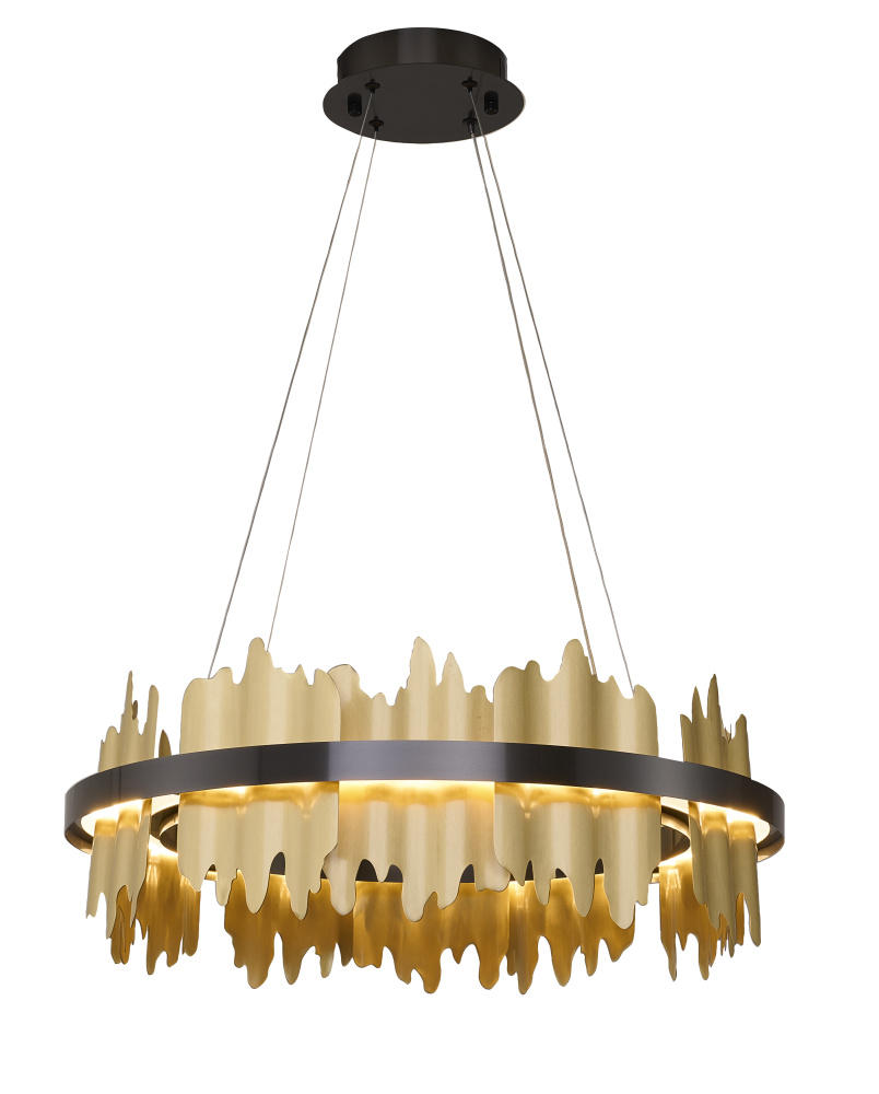 Black and Brass LED Chandelier
