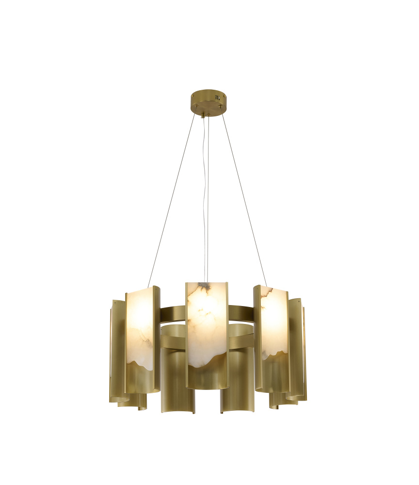 Satin Brass LED Chandelier