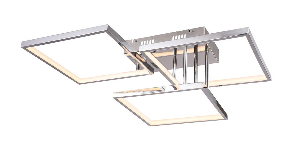 3-Light Chrome LED Flush Mount With Acrylic Diffusers