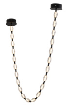 Bethel International Canada BL01C106BLK - 22-Light Black LED Chandelier With Clear Crystal Shades