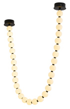 Bethel International Canada BL02C106BLK - 30-Light Black LED Chandelier With White Acrylic Ball Shades