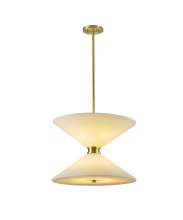 Bethel International Canada BLT102C24BR - 8-Light Satin Brass Pendant Lighting With White Frosted Glass Shades