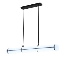 Bethel International Canada BLT109BLK - 1-Light Black LED pendant With A Clear Frosted Glass Shade